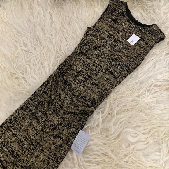 HALSTON HERITAGE Tweed Pattern Midi Length Dress - Picture 5 of 10